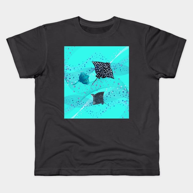 Spotted Eagle Ray Kids T-Shirt by Green Gecko Creative
